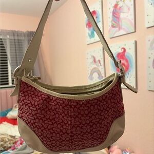 Coach Red and Tan Women's Bag